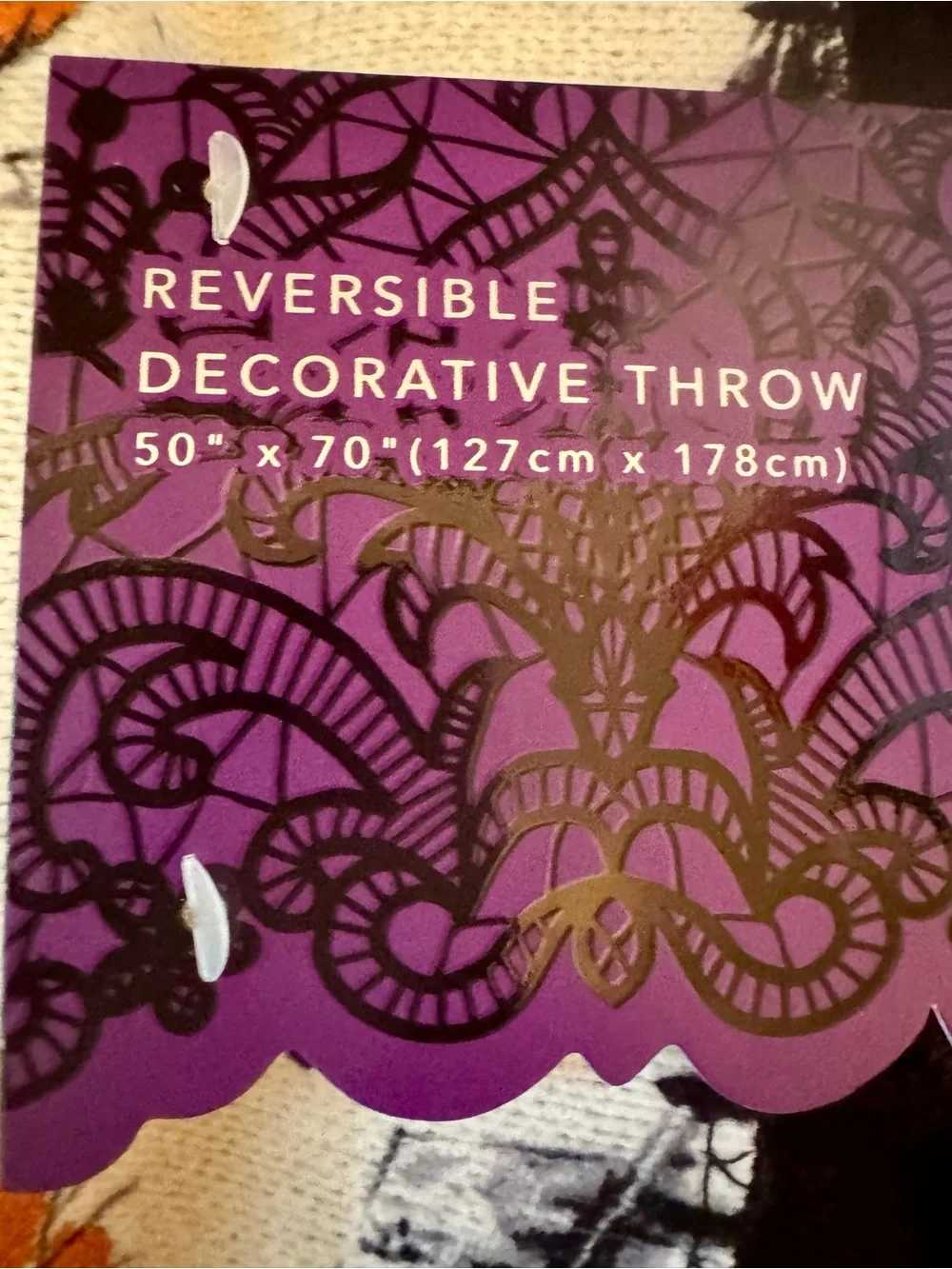 Nicole Miller Halloween Village Reversible Decorative Throw - Gorgeous Blanket!